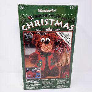 WonderArt - CHRISTMAS BEAR Kit New in Box 1994 No Knitting or Crocheting K202‎